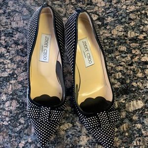 Jimmy Choo Black Suede Leather Maya Studded Pumps